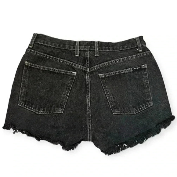 GUESS vintage Women's denim black short size 31 - Picture 3 of 9